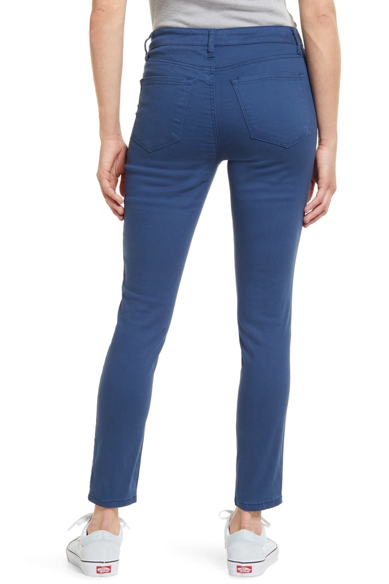 Ellie High Waist Zip Pocket Ankle Skinny Jeans, Alternate, color, OXFORD BLUE