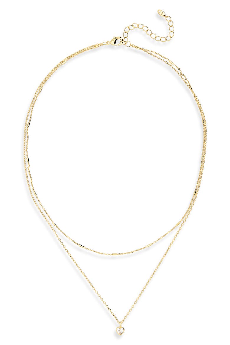 Mini Heart Layered Necklace, Alternate, color, GOLD