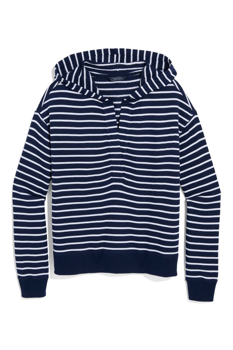 Terry Hoodie, Alternate, color, BAY STRIPE NAVY