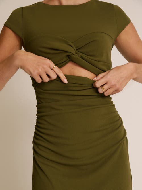 Six Stories Twist Bust Short Sleeve Stretch In Green