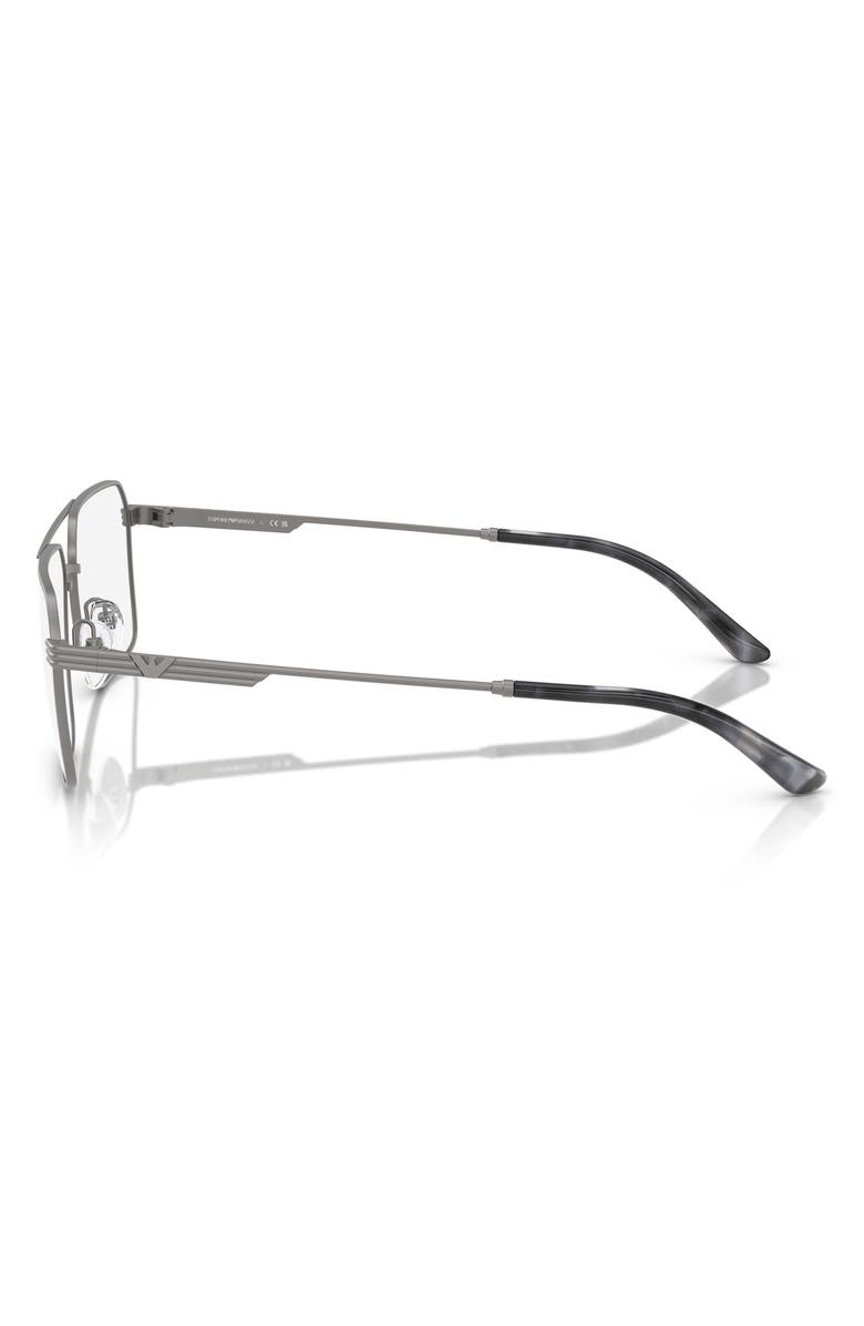 Emporio Armani 55mm Square Optical Glasses, Alternate, color, Matte Gunmetal / Demo Lens