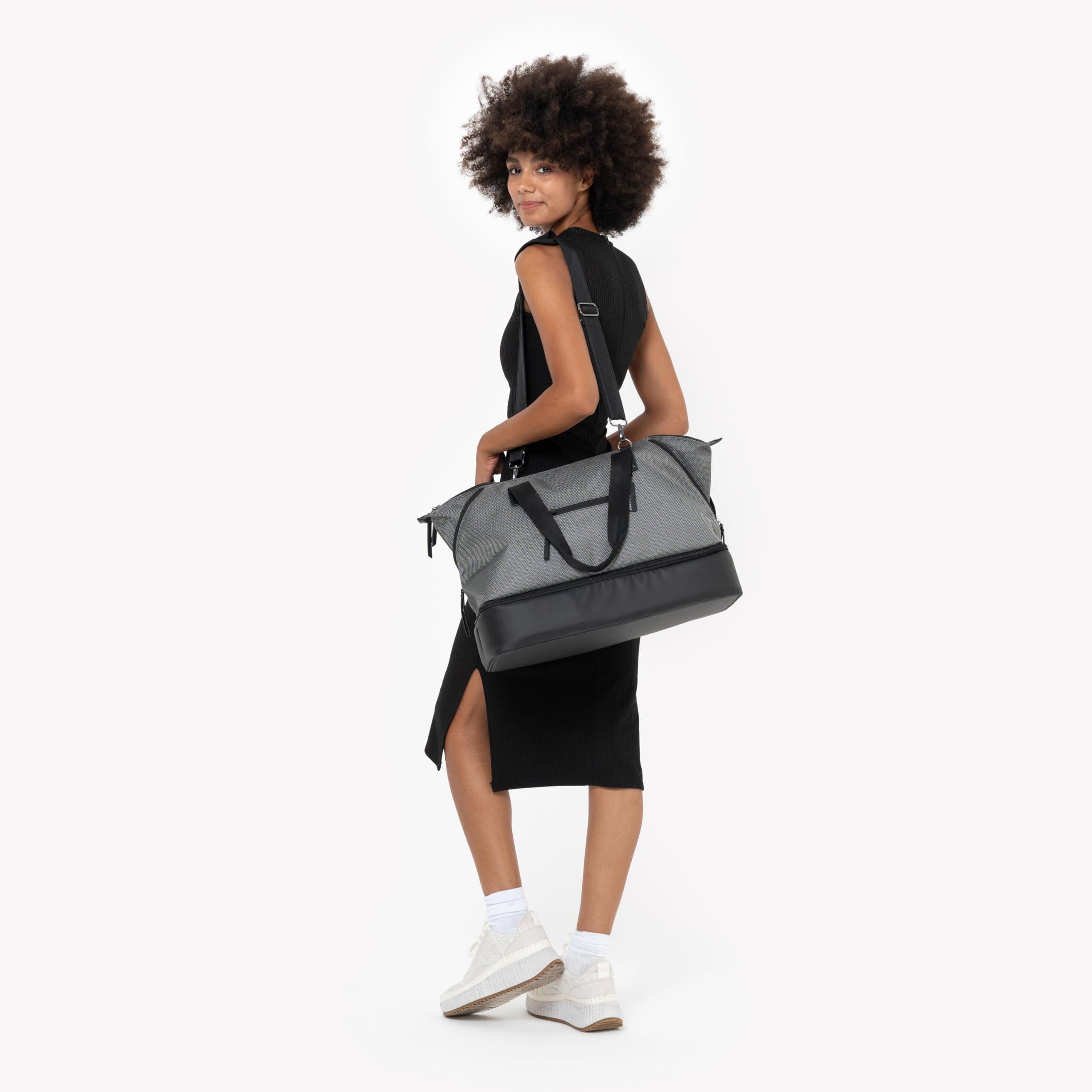 Sherpani Boston Anti-Theft Carry-On Tote for Women with Removable Shoe Compartment, Alternate, color, Granite