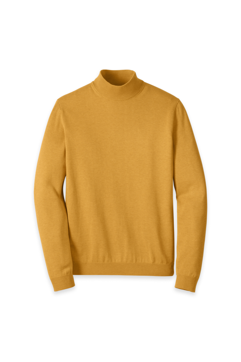 Supima Cotton Mock Neck Sweater, Main, color, Mustard