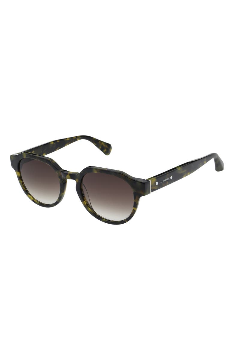 AllSaints Roman 50mm Round Sunglasses, Alternate, color, Camo Tort