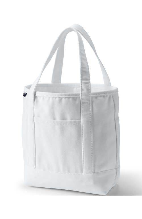 Lands' End Open Top Canvas Tote Bag In White