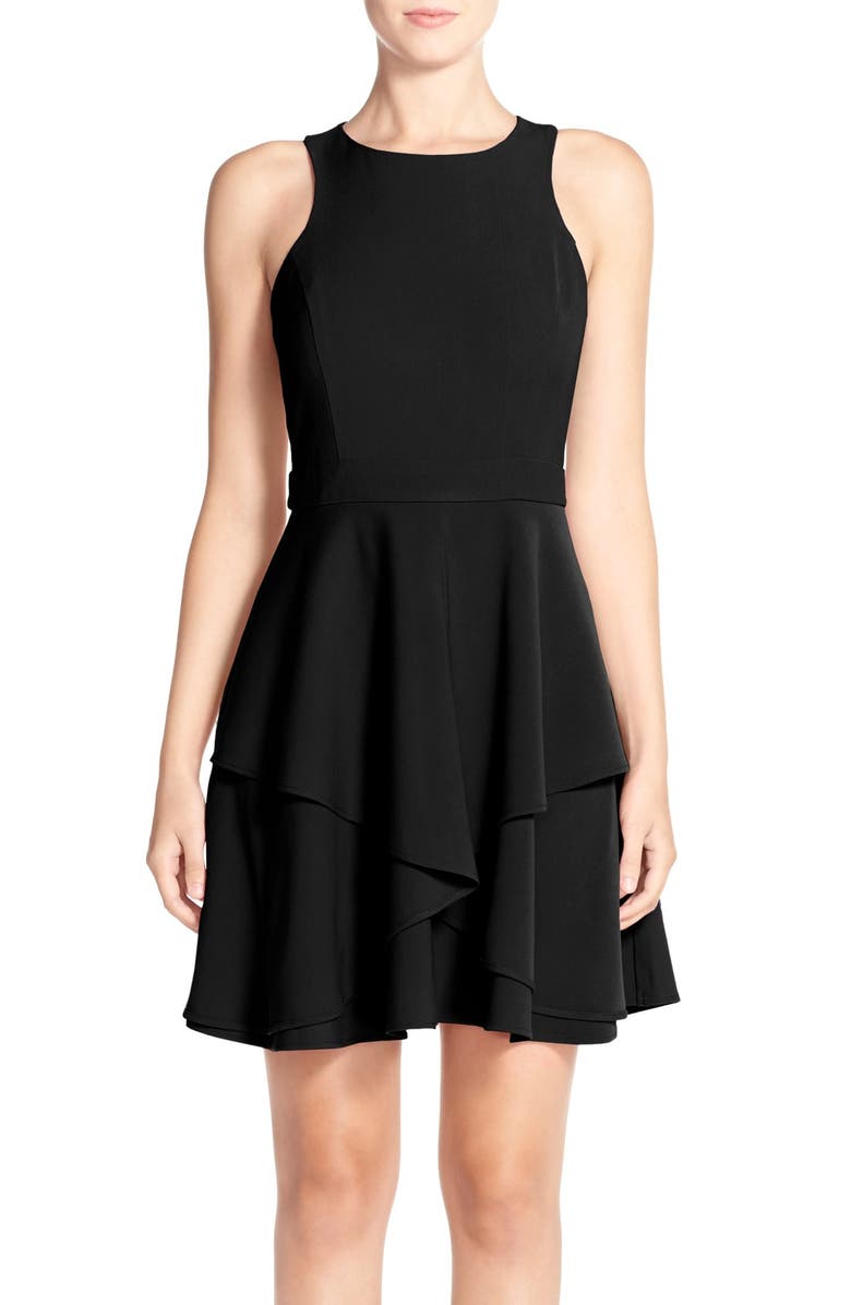 Adelyn Rae Adelyn Rae Gabardine Fit & Flare Dress, Main, color,