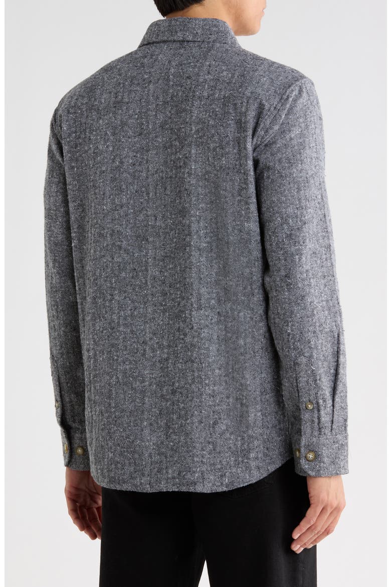 Herringbone Button-Up Shirt, Alternate, color, CHARCOAL