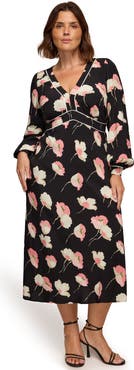 Live Unlimited Floral Print Piping Detail Dress