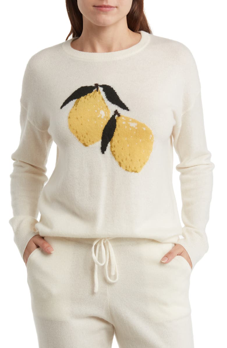 THE CASHMERE PROJECT Lemon Graphic Cashmere Sweater, Main, color,