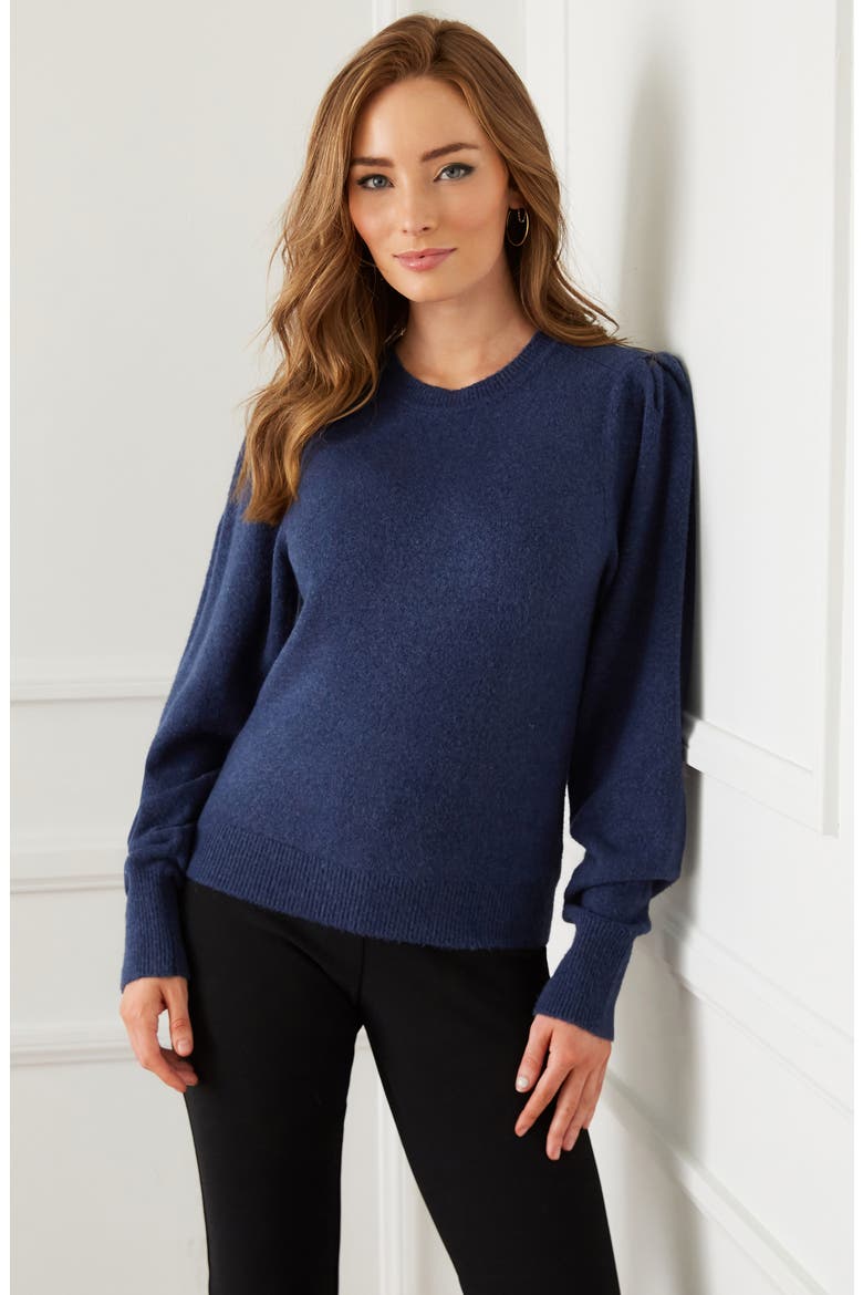 Puff Sleeve Sweater, Alternate, color, DEEP BLUE