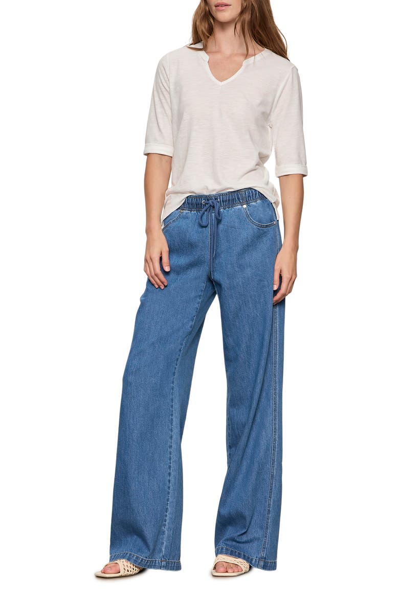 Dolce Notch Neck Top, Alternate, color, CHALK