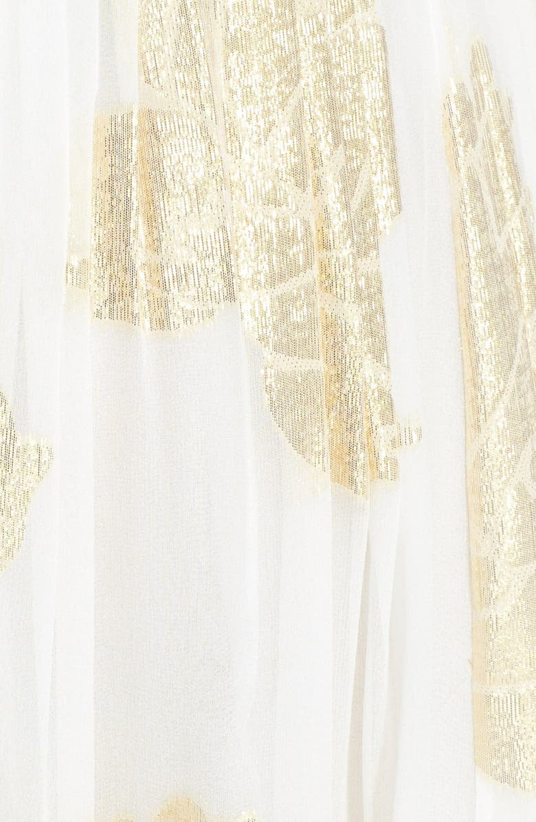 Diane von Furstenberg 'Lillie' Metallic Print Silk Maxi Dress, Alternate, color, 