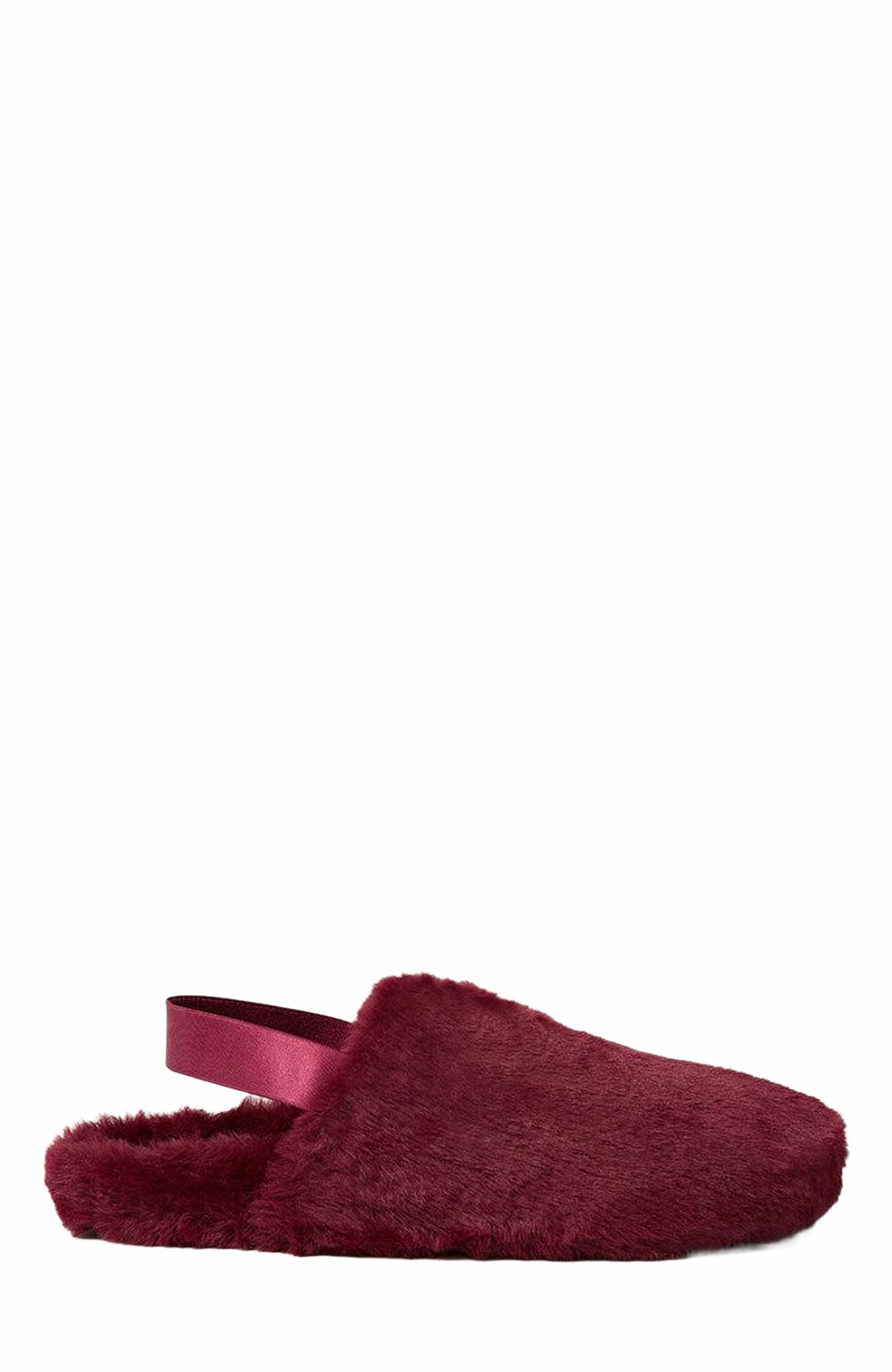 WeWoreWhat Fur Slipper, Main, color, Rouge
