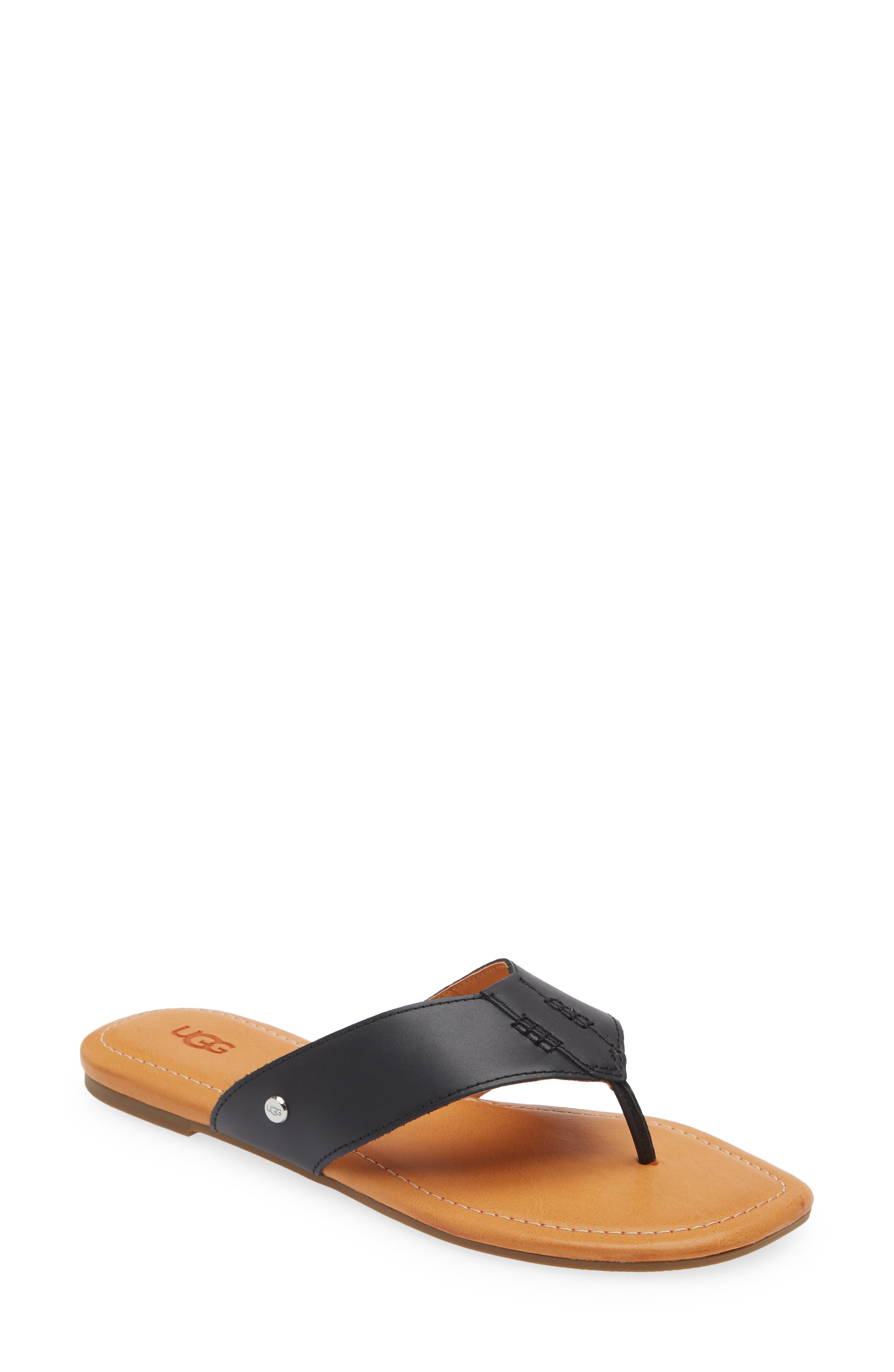 UGG<sup>®</sup> Carey Leather Flip Flop, Main, color, 