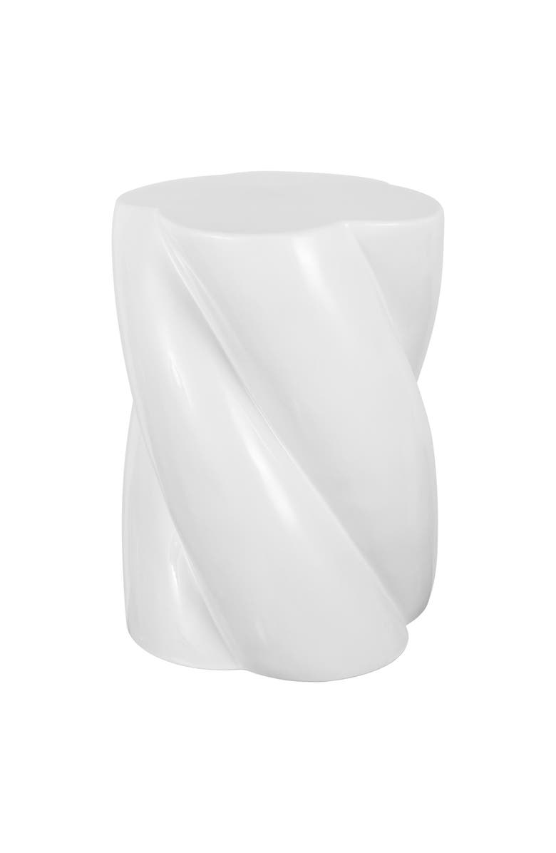 JONATHAN Y Yves 18" Modern Minimalist Rope Twist Ceramic Indoor-Outdoor Garden Stool, Main, color, Off-White