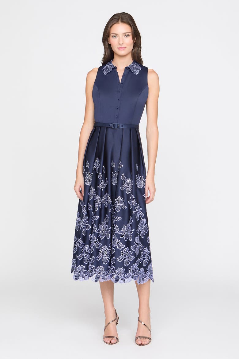 Merisel Sleeveless Shirt Dress, Alternate, color, Navy / Deep Periwinkle