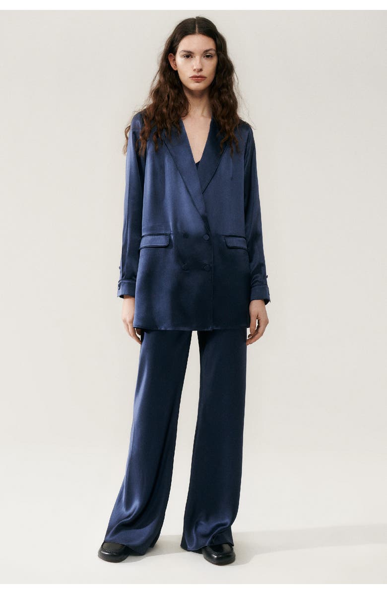 SILK LAUNDRY RELAXED BLAZER MIDNIGHT, Main, color, Midnight