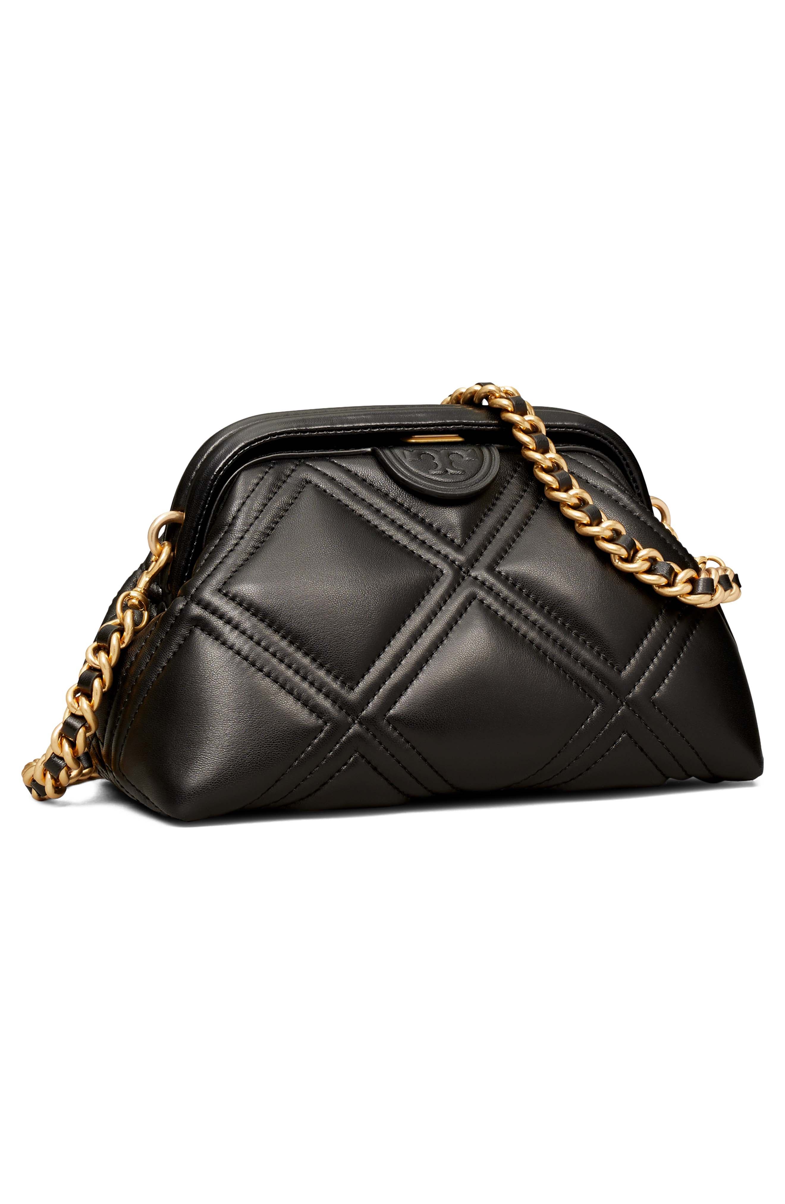 Tory Burch Fleming Small Frame Leather Crossbody Bag, Alternate, color, 