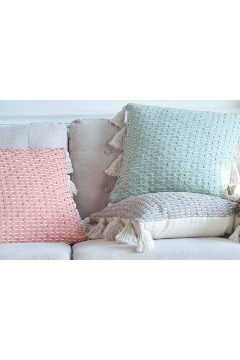 Flint Textured Diamond Woven Throw Pillow, Alternate, color, Beige