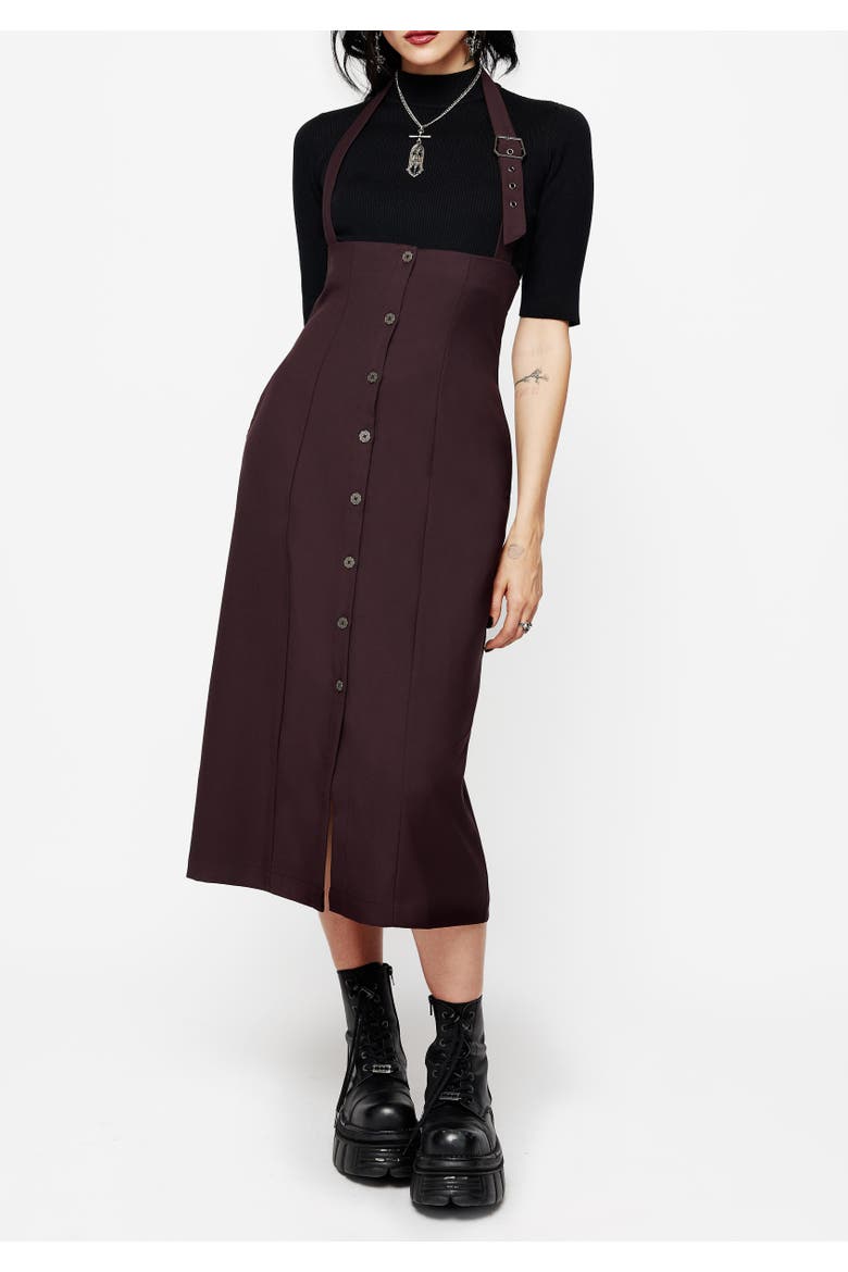 New Age Halter Neck Pinafore Midi Dress, Main, color, Purple