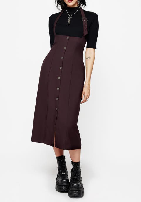 New Age Halter Neck Pinafore Midi Dress