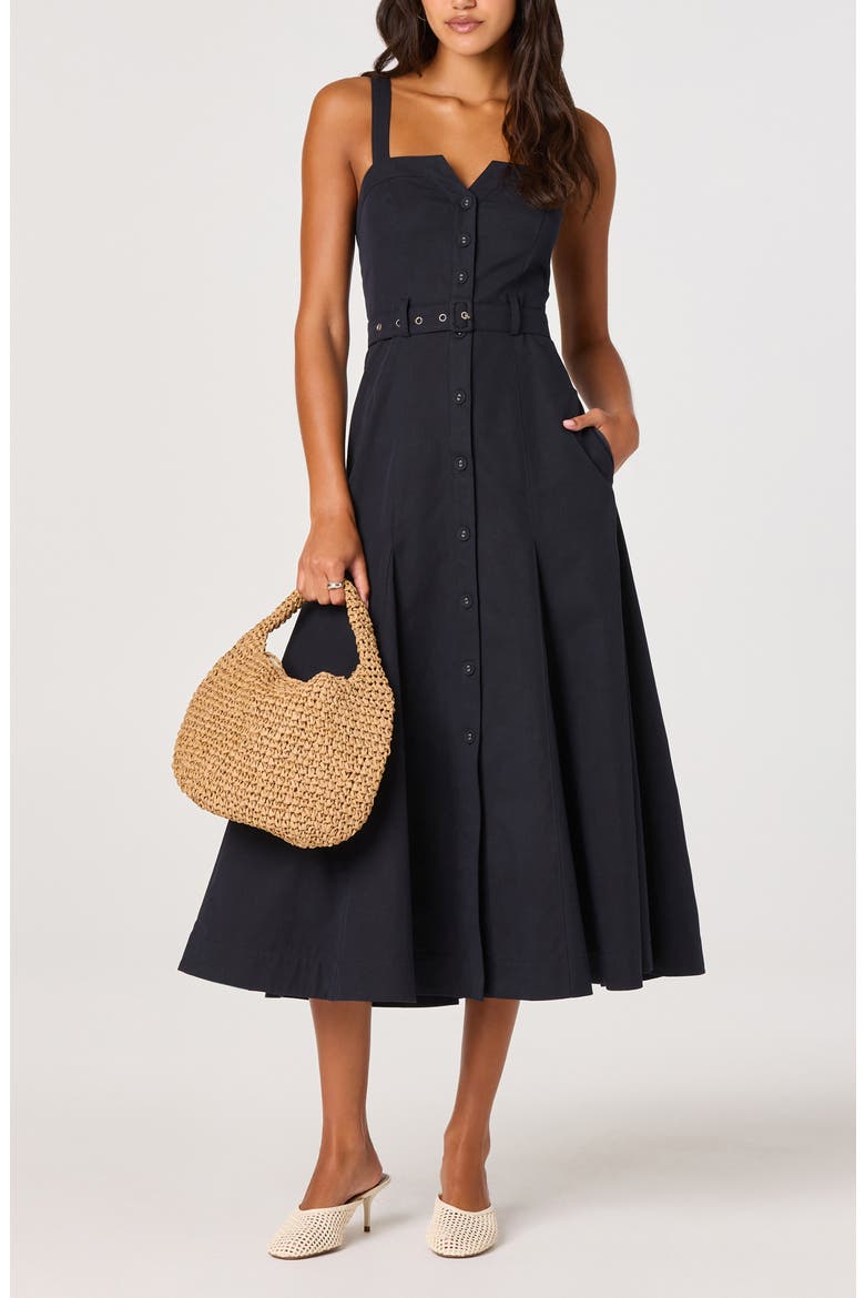 McKinely Cotton Blend Dress, Main, color, NAVY