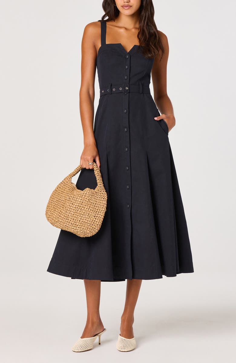 ASTR the Label McKinely Cotton Blend Dress, Main, color, Navy