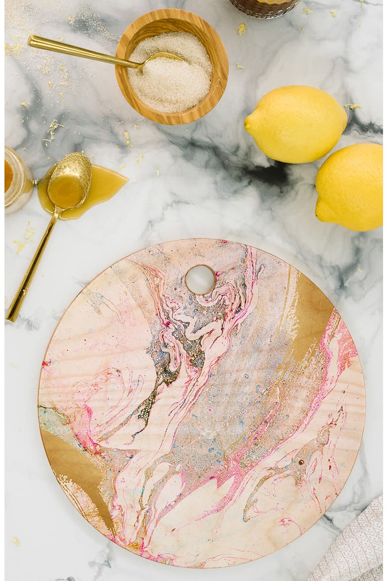 Iveta Abolina Birch Wood Cutting Board, Alternate, color, PINK