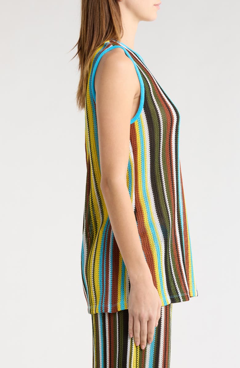 STAUD Valley Stripe Open Stitch Knit Top, Alternate, color, Skate Stripe