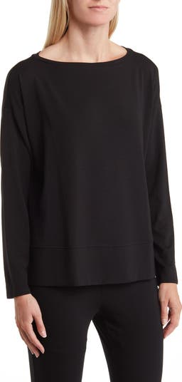 Eileen Fisher Boat Neck Long Sleeve Boxy Top | Nordstrom