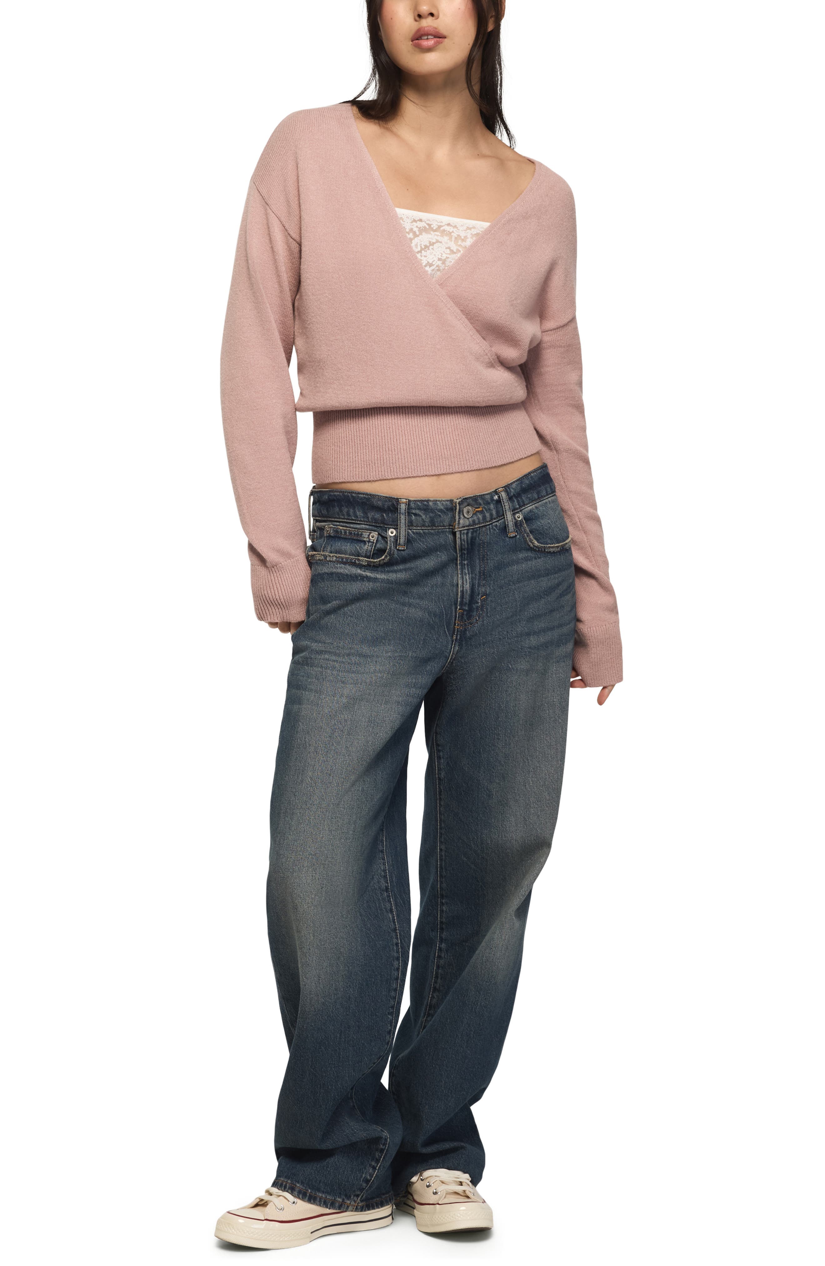 Lucky Brand Cloud Soft Surplice Sweater (Women) | Nordstrom