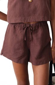 Marine Layer Linen Blend Drawstring Shorts