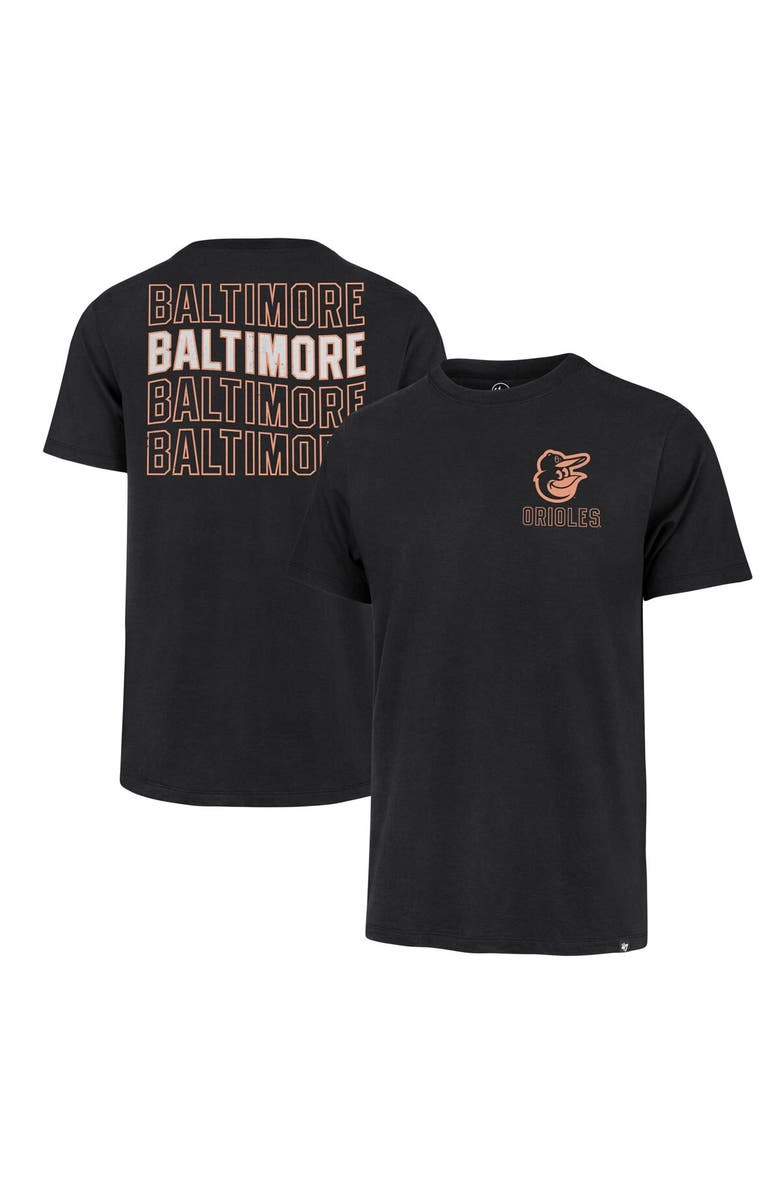 '47 Men's '47 Black Baltimore Orioles Hang Back Franklin T-Shirt, Alternate, color, Black