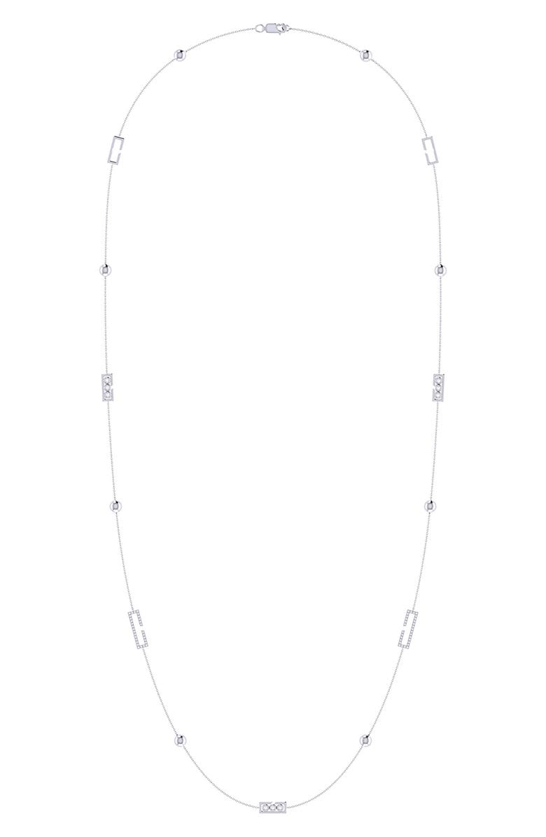 LuvMyJewelry Home Traffic Light Diamond Station Necklace - 0.25ct., Main, color, Silver