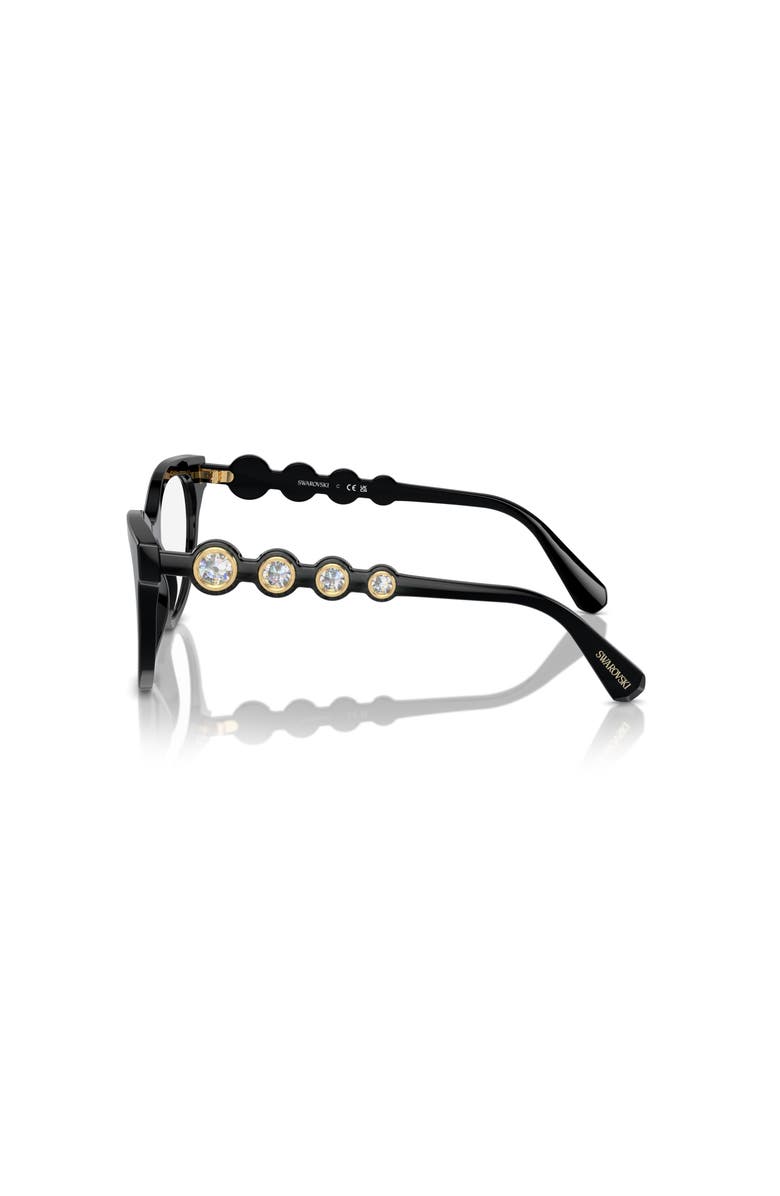 Swarovski 54mm Round optical glasses, Alternate, color, Black