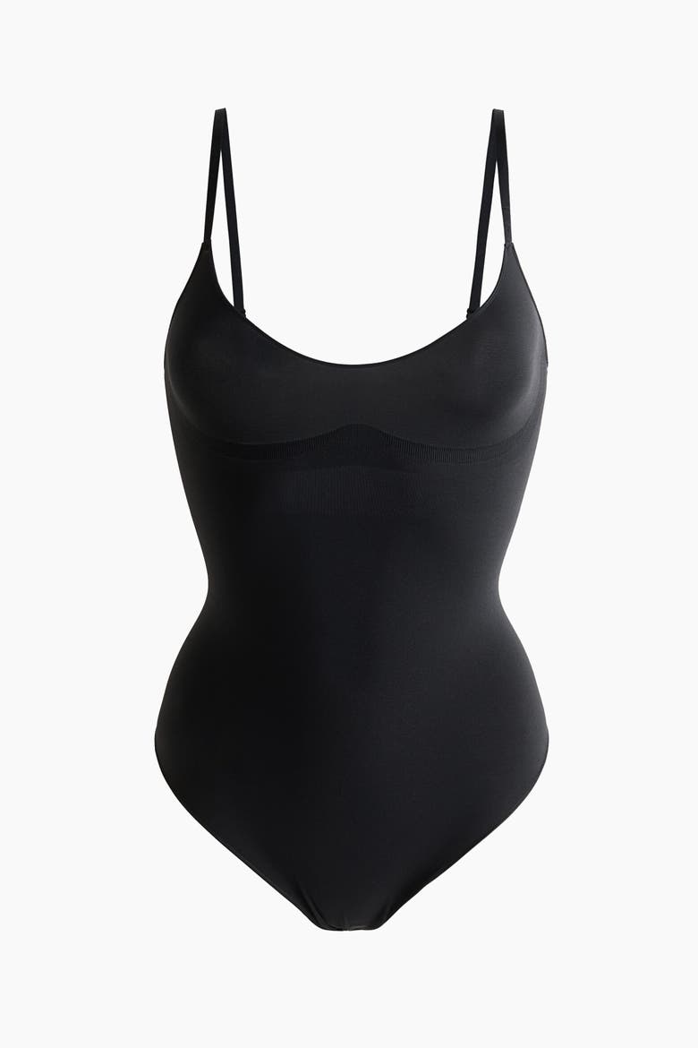 Seamless Light Shape Thong Body, Alternate, color, Black