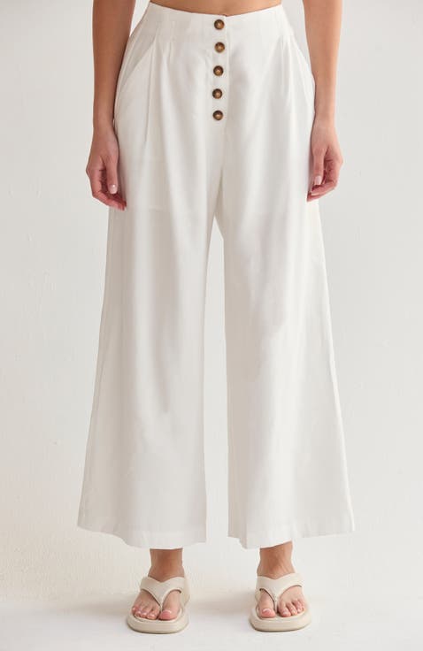 High Waisted Wide Leg Culotte Pants