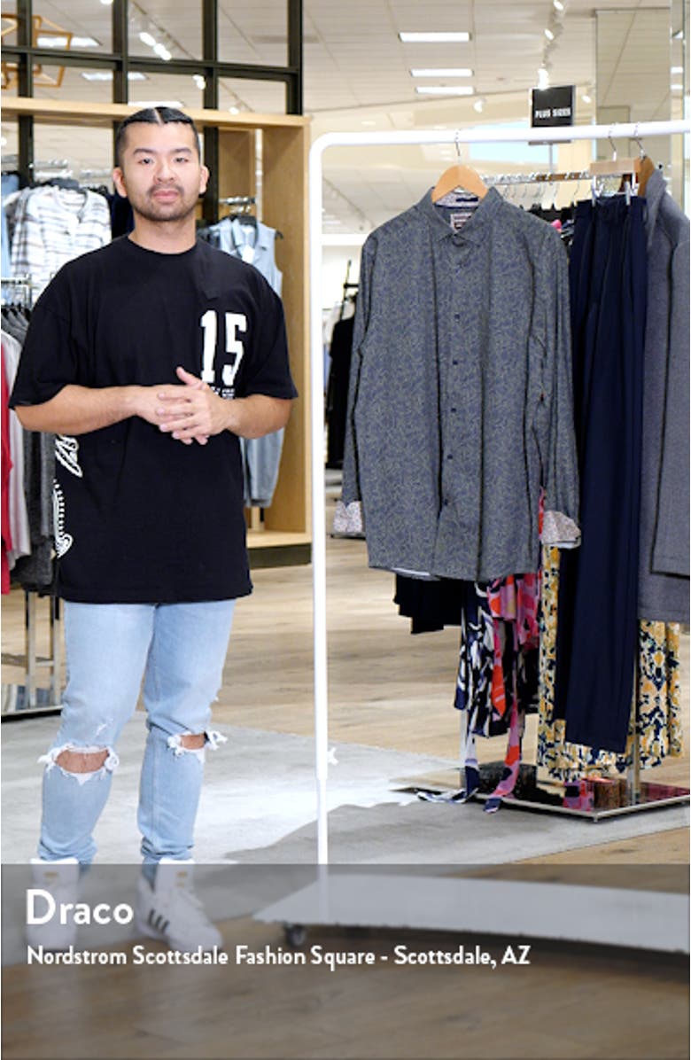 Foliage Print Button-Up Shirt, sales video thumbnail