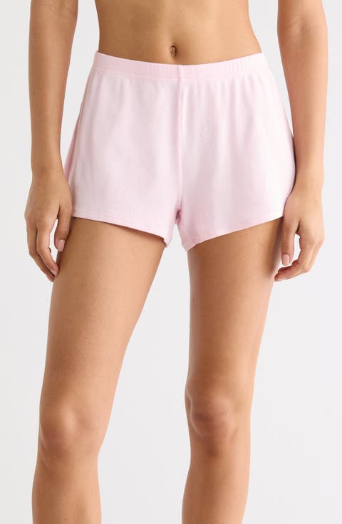 Stretch Cotton Rib Loose Shorts (Regular & Plus)