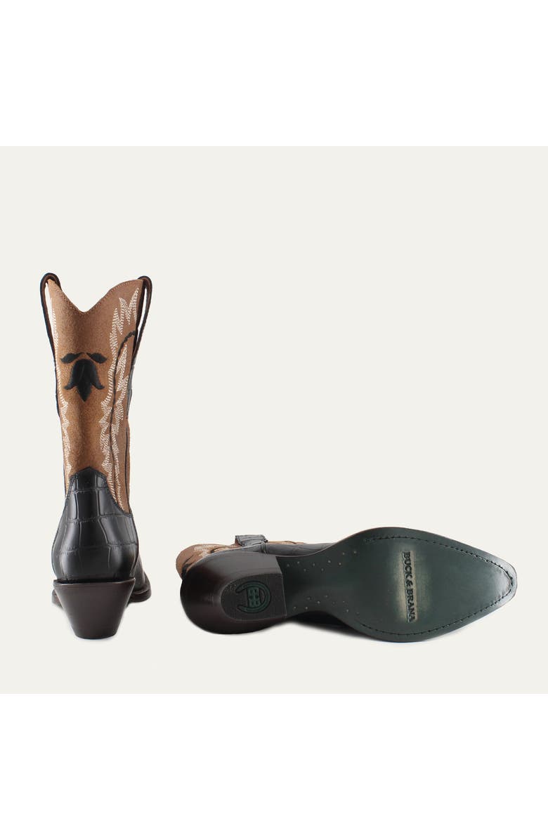 Buck & Brana Bianca Leather Boots, Alternate, color, Black