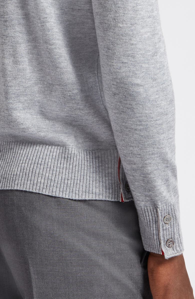 Thom Browne Merino Wool Pullover, Alternate, color, Med Grey