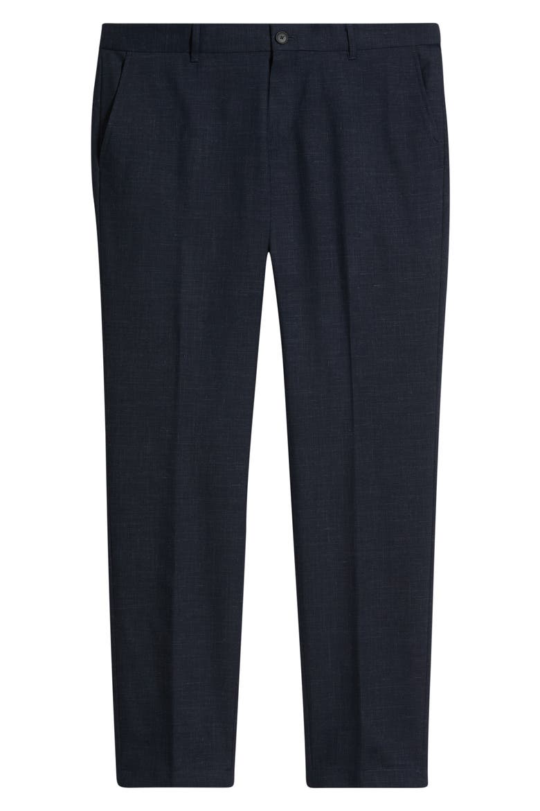 Genius Slim Fit Wool and Linen Trousers, Alternate, color, DARK BLUE