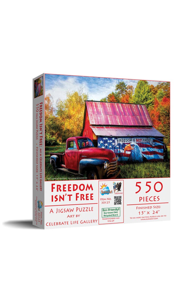 Sunsout Freedom Isn't Free 550 piece Jigsaw Puzzle for Adults, Main, color, Multicolor