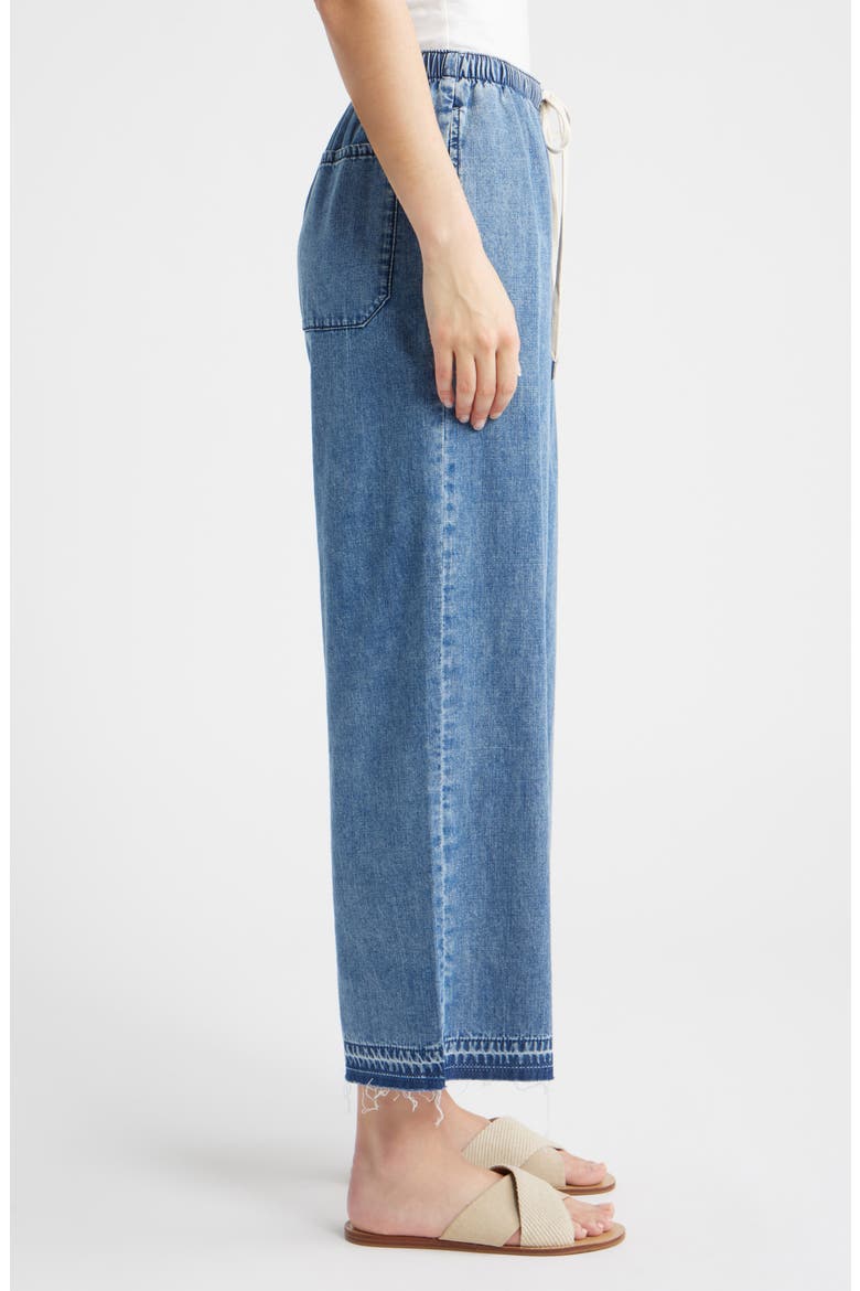 Drawstring Raw Hem Wide Leg Pants, Alternate, color, VINTAGE WASH