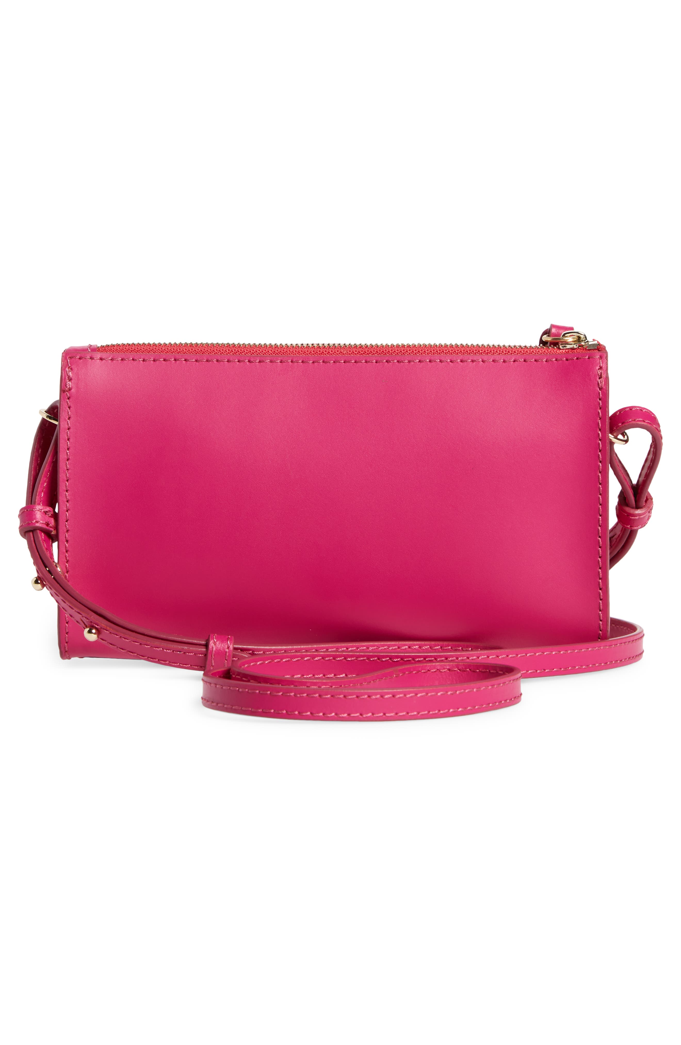 Les Second Leather Crossbody Wallet (Nordstrom Exclusive), Alternate, color, FUCHSIA