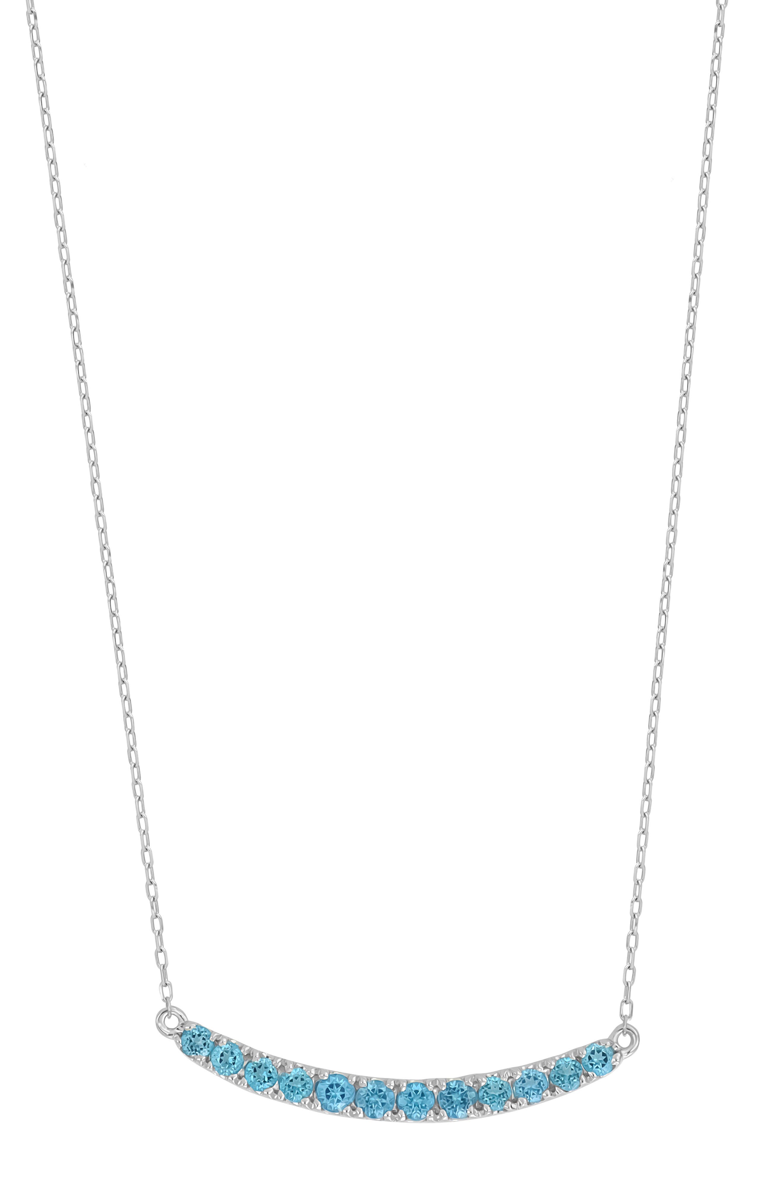 Bony Levy Iris Topaz Curved Bar Pendant Necklace