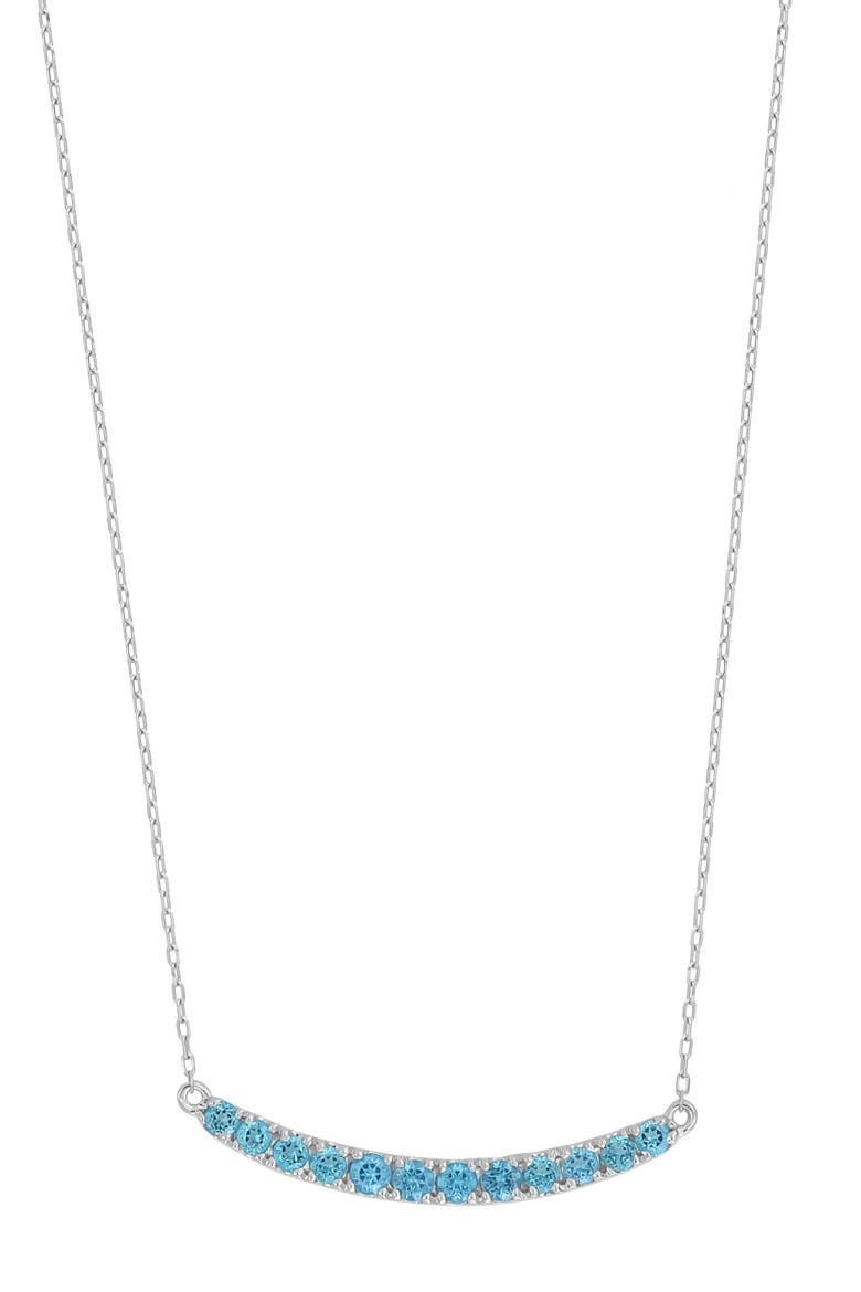 Iris Topaz Curved Bar Pendant Necklace (Nordstrom Exclusive), Main, color, 18KW