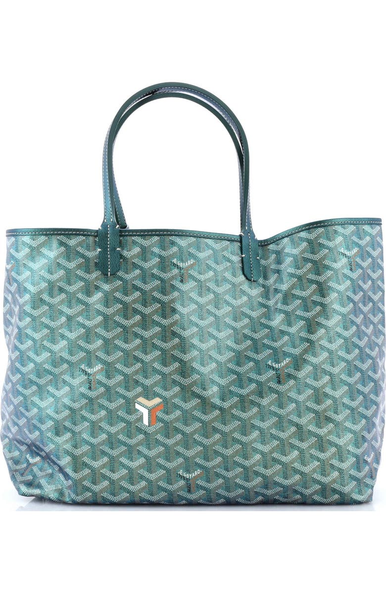 Pre-Owned Goyard Saint Louis Tote Iridescent Coated Canvas PM, Main, color, Green