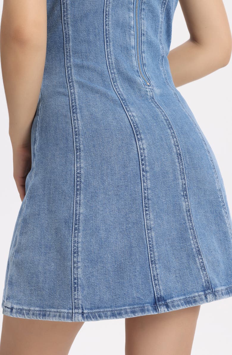Bayeas Denim Pinafore Dress, Alternate, color, Skyfall