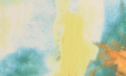 Afrm Los Angeles Afrm Ariana Sleeveless Dress In Teal/yellow Tie Dye